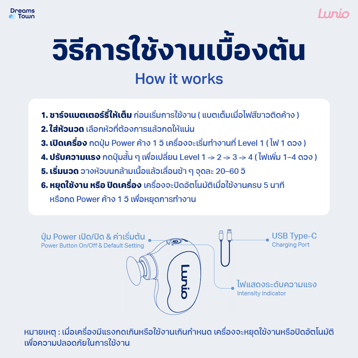 เครื่องนวดกล้ามเนื้อพกพา LUNIO MINI MASSAGE GUN ปืนนวดไร้สายไซส์มินิ_6